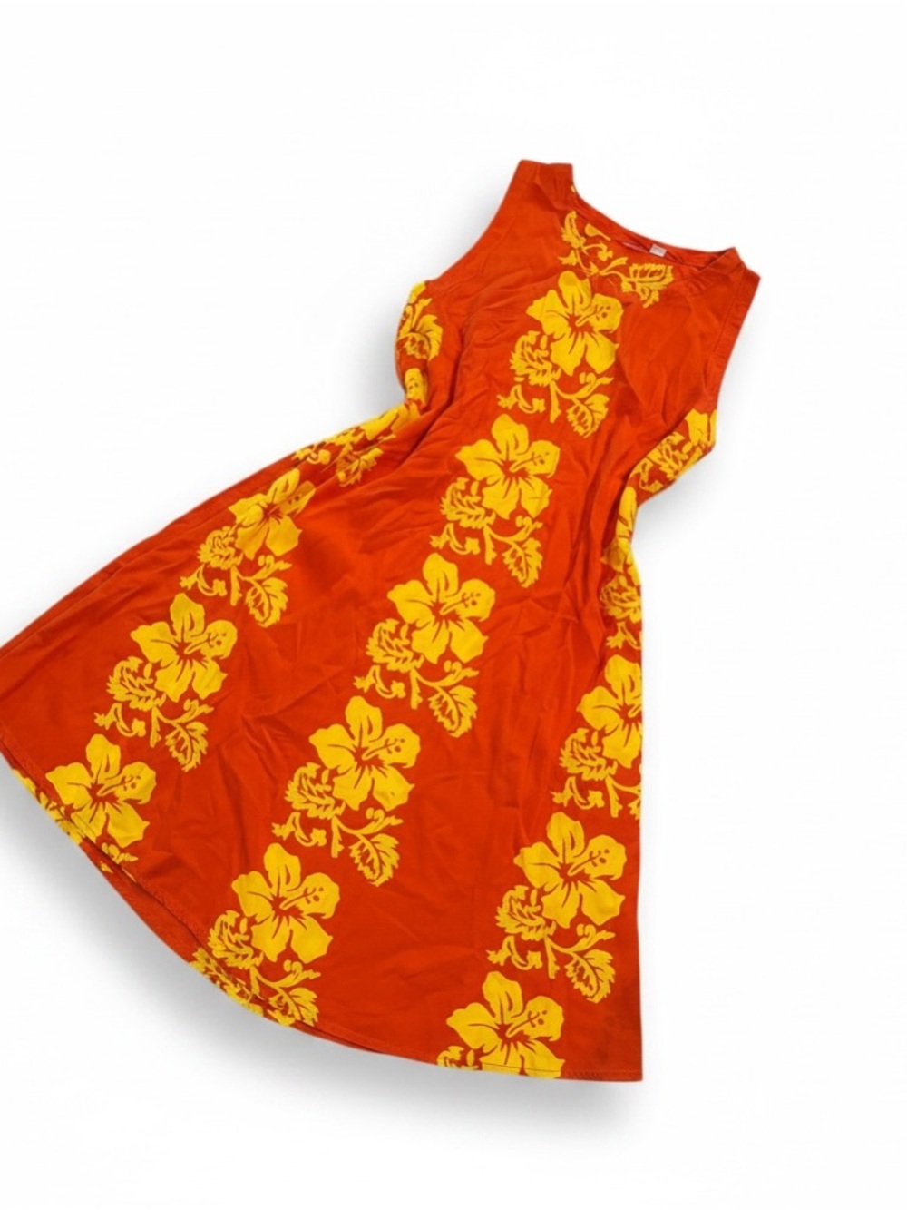 Tropical Sleeveless Orange & Yellow Floral Dress